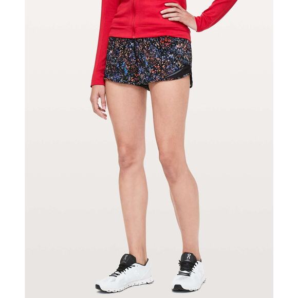 Lululemon Hotty Hot Short II *2.5" Size 8 EUC Flowers - Picture 2 of 4